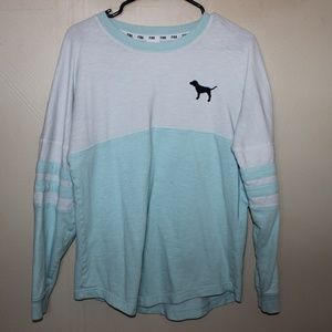 Victoria's Secret PINK blue & white long sleeve